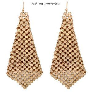 BOHO RETRO GOLD Chainmail Sheets Dangling Earrings